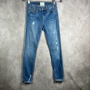 McGuire Pirelli Ankle Roll Jeans Women Size 26 Blue Medium Wash Denim Distressed